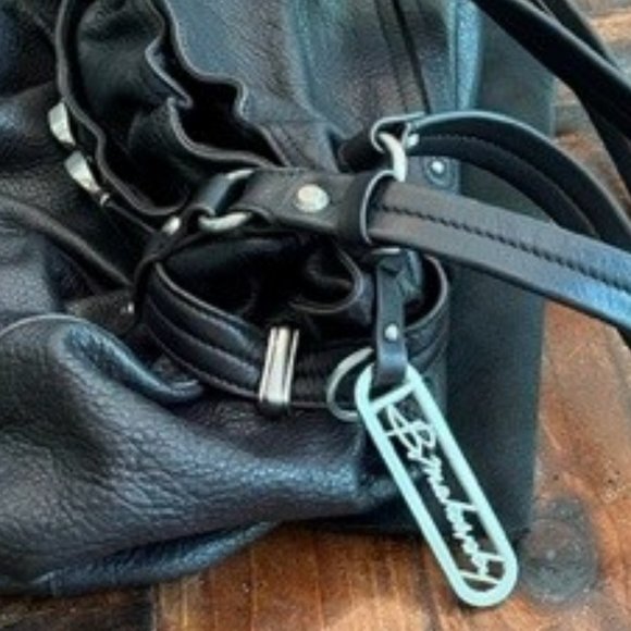 B. Makowsky Leather Hobo Bag (Black) - Picture 10 of 10